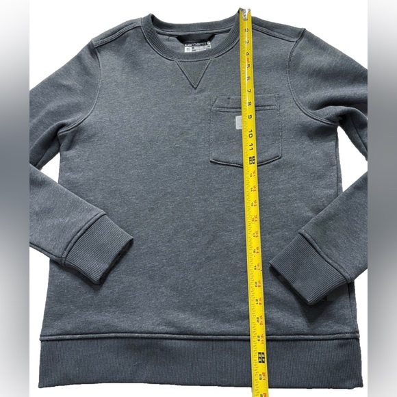 Carhartt Womens XS Clarksburg Sweatshirt Carbon Heather Relaxed Fit Pullover EUC - Picture 7 of 10